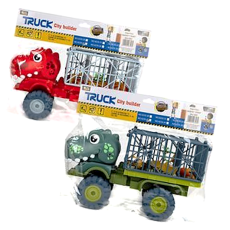 Truck with Dinosaur Cage and Animals 36cm